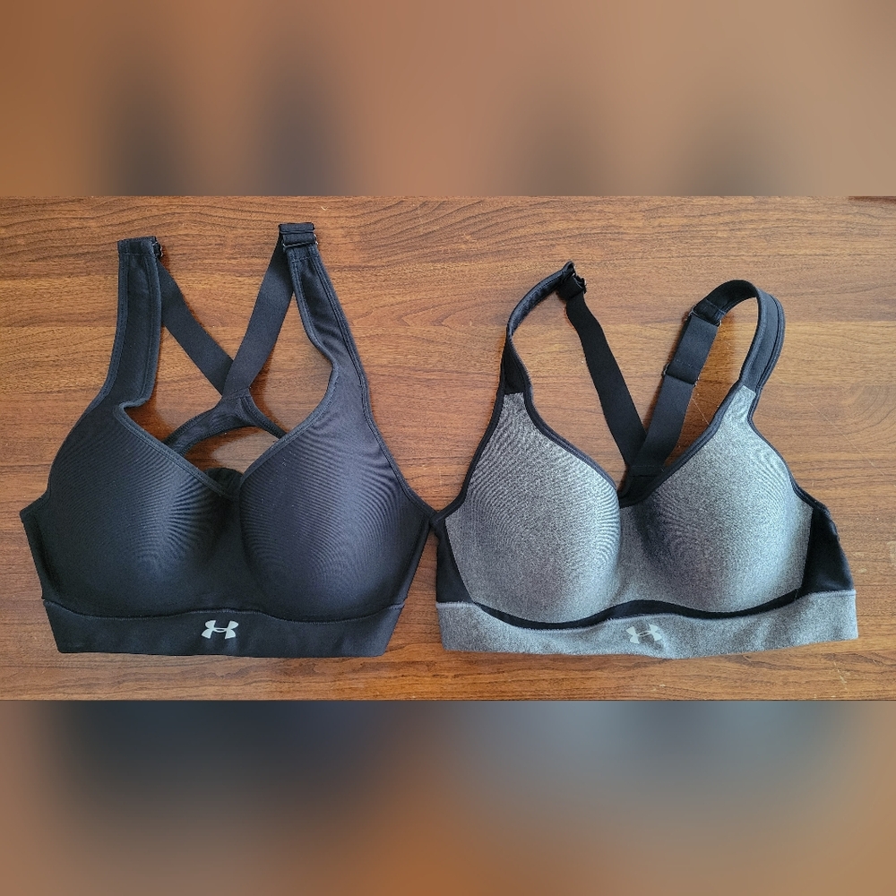 Under Armour Women's Black and Gray Sports Bras - TWO FOR ONE!